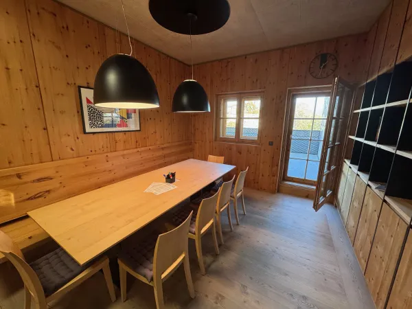 Cozy workshop room with wood finish